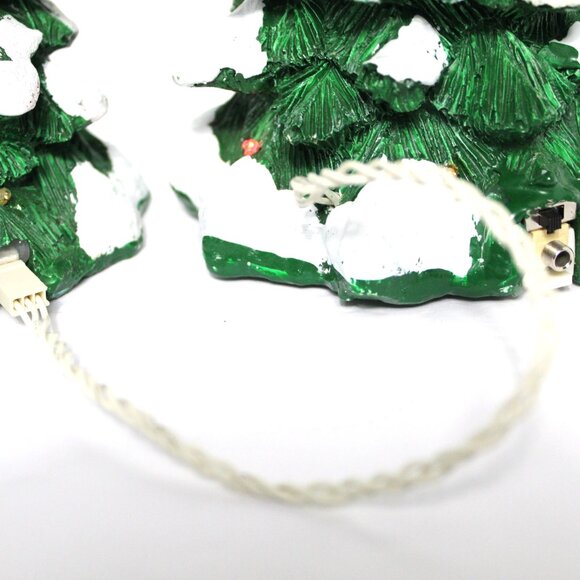 Dept 56 Village Accessory Snow Capped Covered Pine Trees Set of 2 #52604 WORKS! - Picture 6 of 7